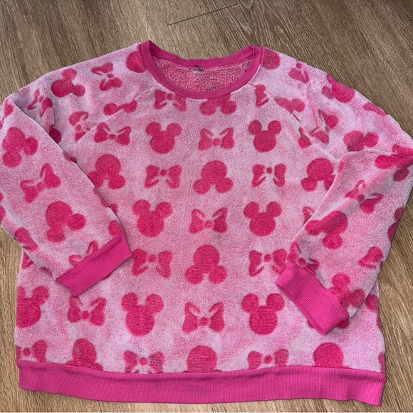 Disney Sweaters - Disney Pink Patterned Crew Neck Sweater
